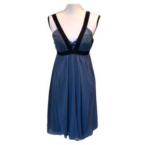 Tufi Duek 100% Silk Blue/Gray Dress & Black Straps